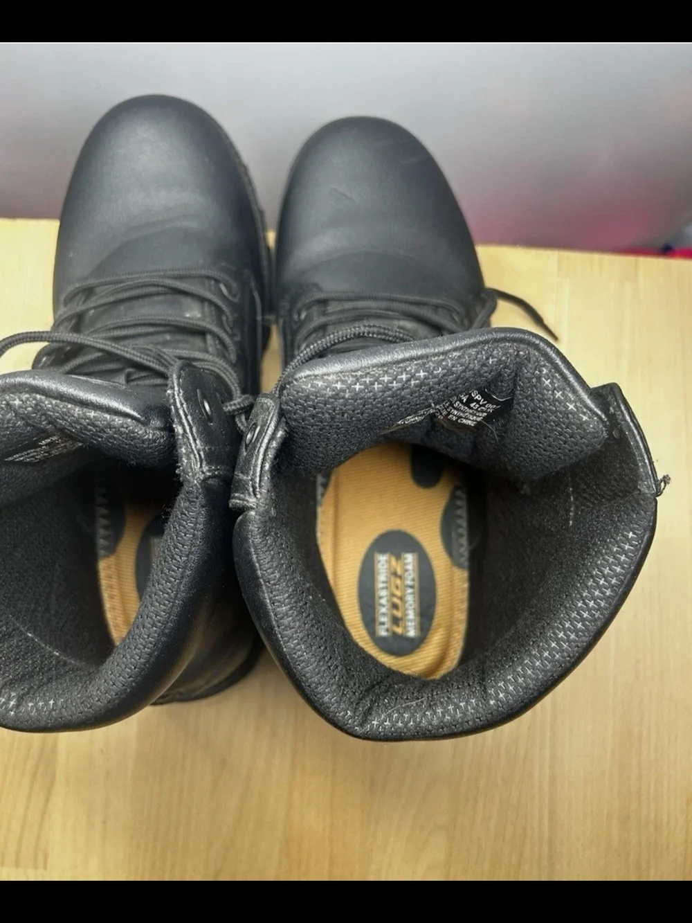 Lugz Slip Resistance Men's Black Lace-Up Work Boots